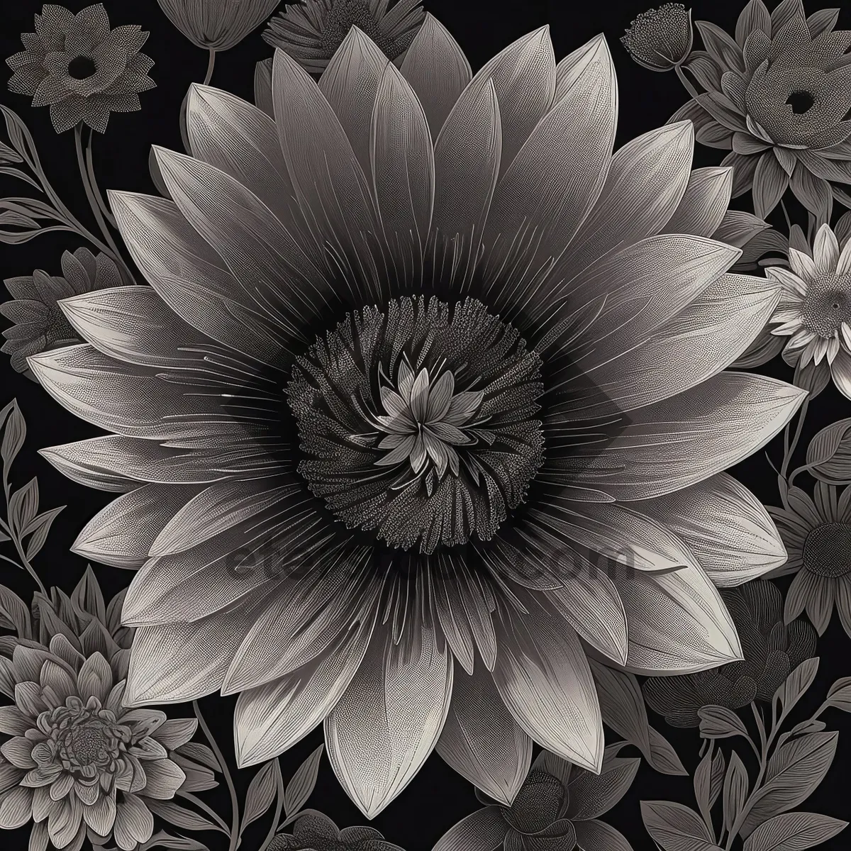 Picture of Daisy Blossom: White Floral Fractal Design