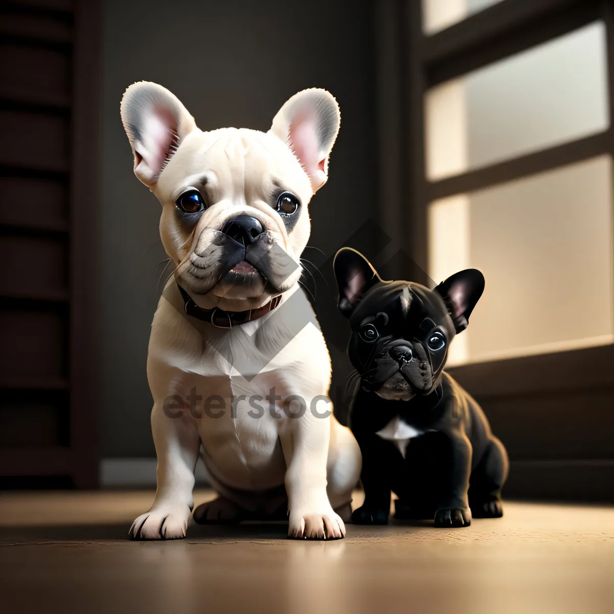 Picture of Cute Wrinkled Bulldog Puppy with Adorable Expression