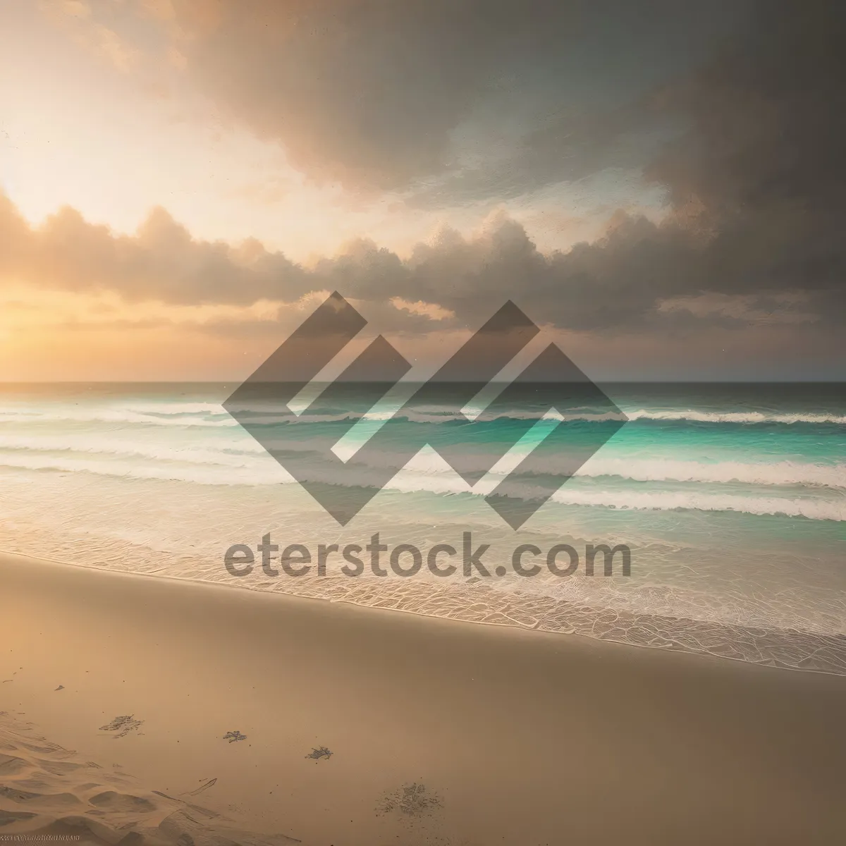 Picture of Idyllic Beachscape: Sun-Kissed Relaxation and Tranquil Waters