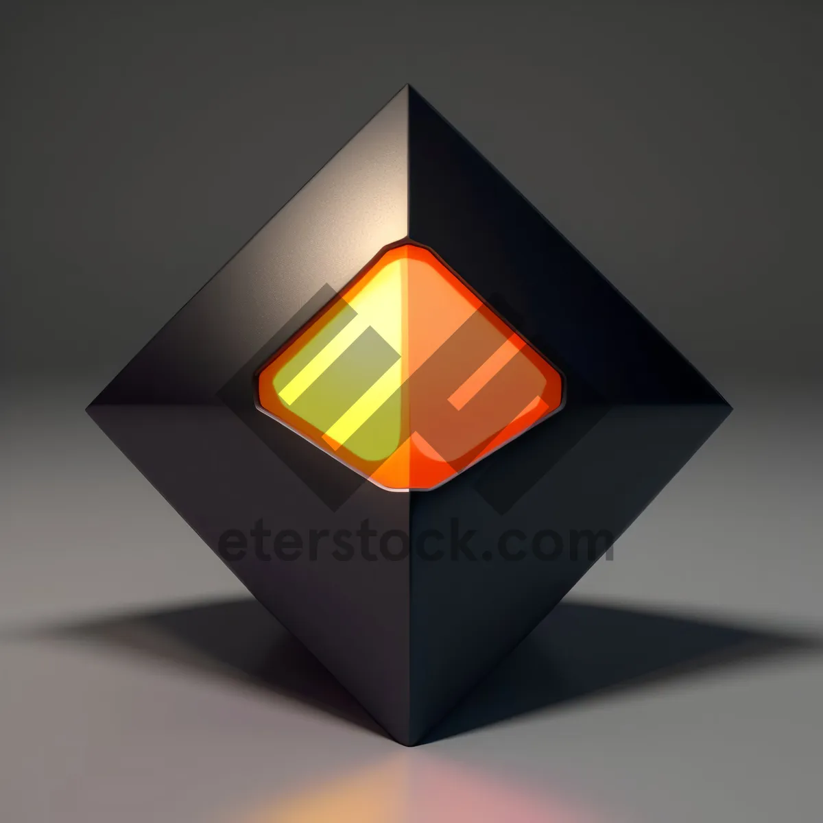 Picture of Glass Box Icon - Solid 3D Matter Symbol