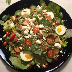 Healthy Garden Salad with Fresh Vegetables and Olive Oil