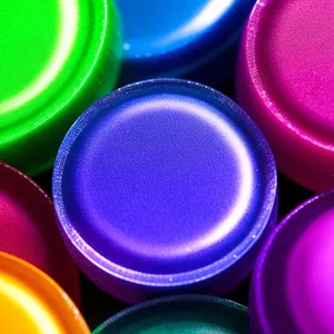 Colorful Rainbow Art in Crayon Container.