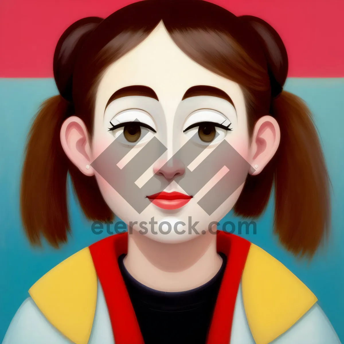 Picture of Fashionable Fashion Doll Clip Art Illustration