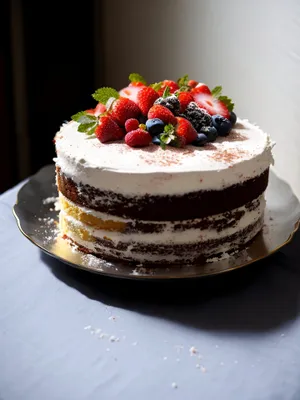 Delicious Berry Trifle with Chocolate Pastry and Mint