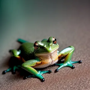 Vibrant-eyed Tree Frog in Wild Abstraction