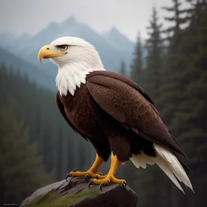 Majestic Predator in Flight: Bald Eagle Soaring through the Sky