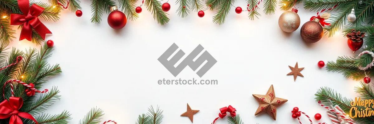 Picture of Winter Holiday Celebration Decoration Floral Frame Art.