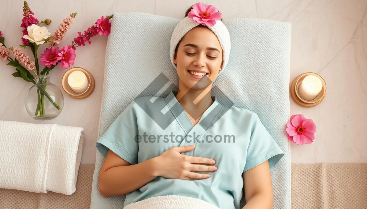 Picture of Cheerful businesswoman smiles in office workplace.
