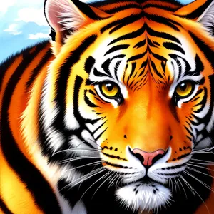 Striped Tiger Cat - Majestic Wild Carnivore