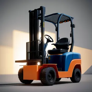 Industrial Forklift Truck Transporting Heavy Cargo