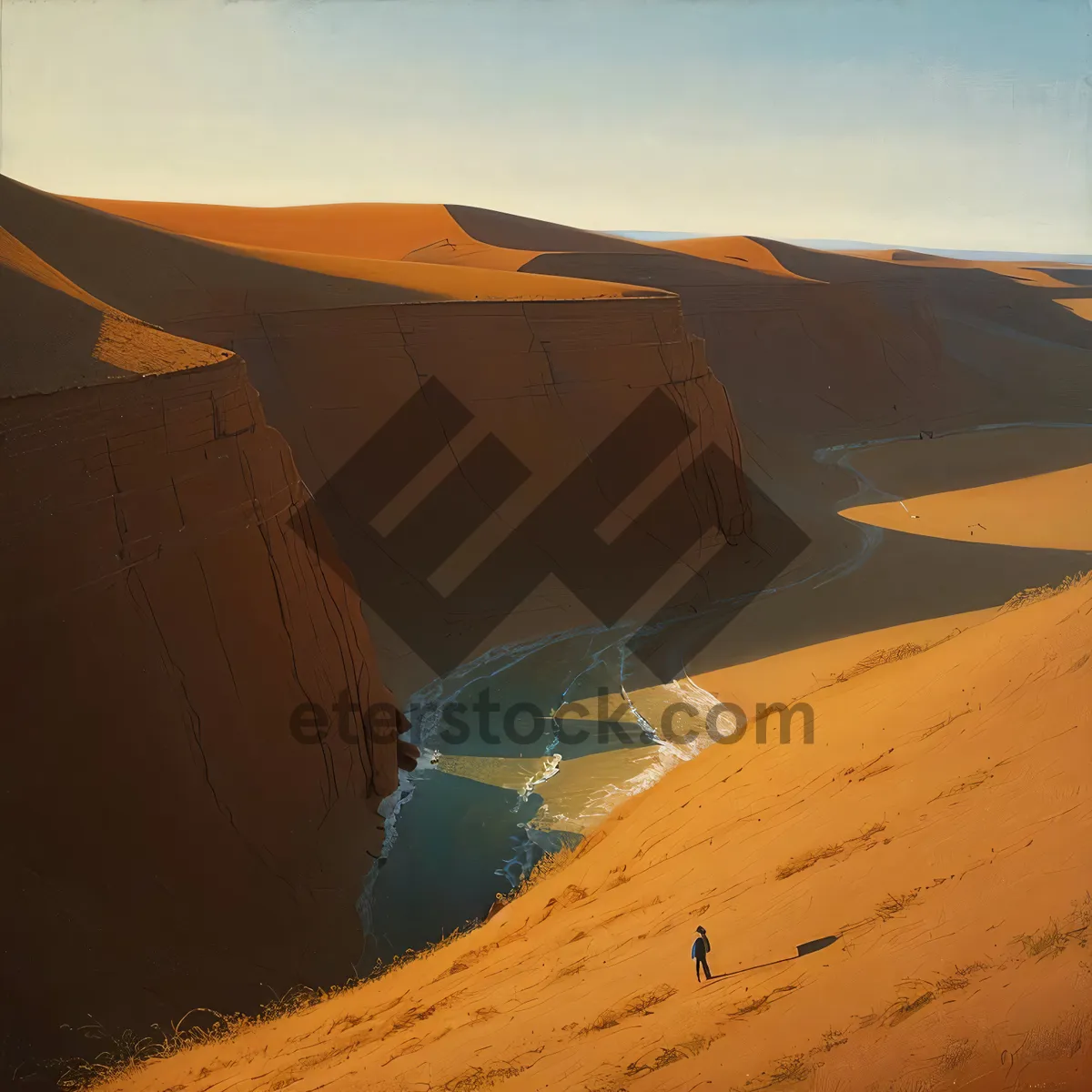 Picture of Scorching Sands: Moroccan Desert Horizon at Sunset