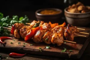 Sizzling BBQ Steak with Spicy Rosemary Sauce