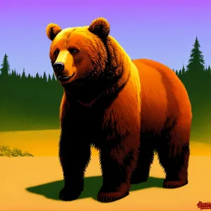 Cute Brown Bear Cub in Wildlife Sanctuary