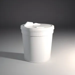 3D Cup Container with Drink and Garbage