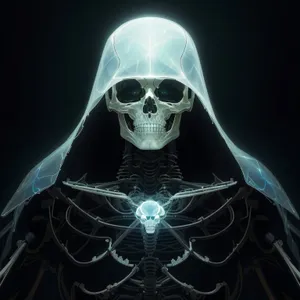 Black pirate skull anatomy 3D medical X-ray