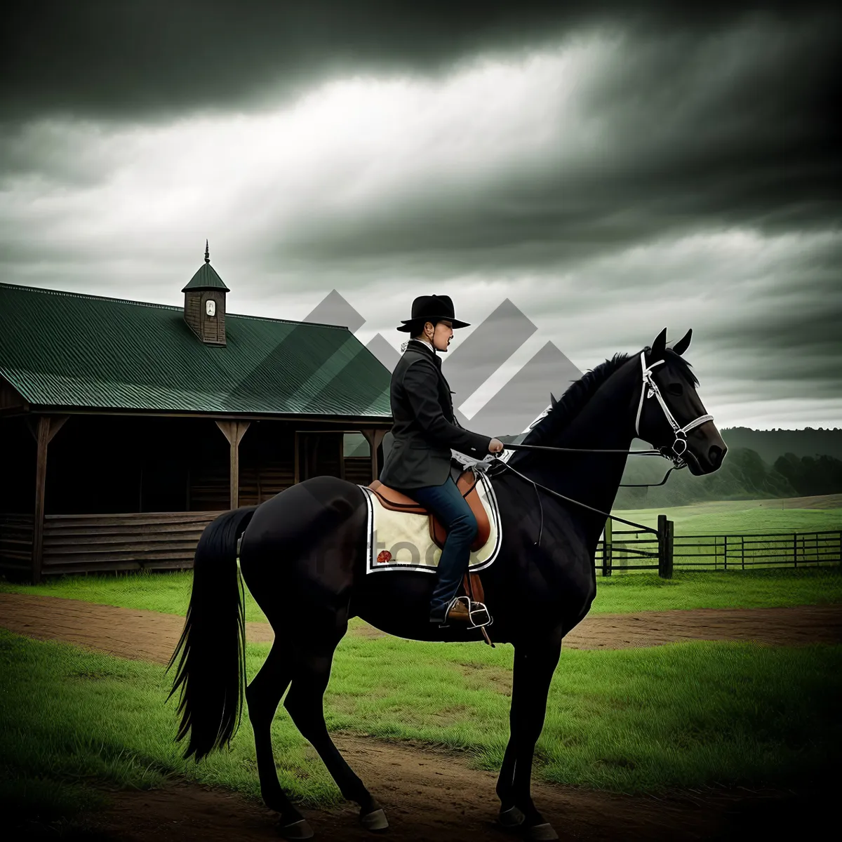 Picture of Equestrian Saddle on Majestic Stallion