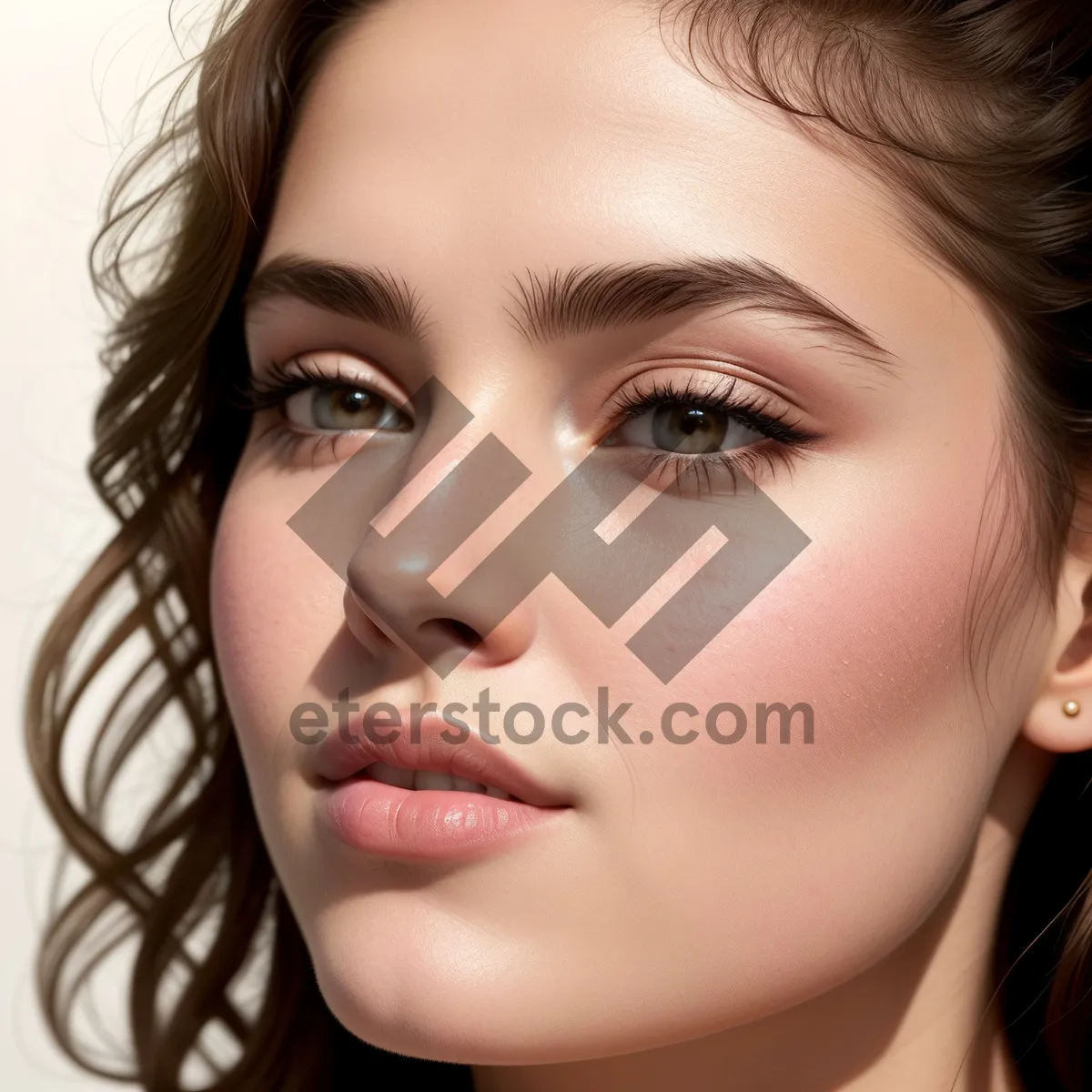 Picture of Stunning Close-up Portrait of Attractive Fashion Model with Gorgeous Smile