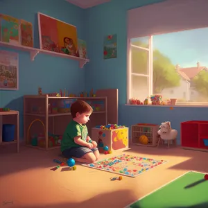 Happy students playing pool in classroom