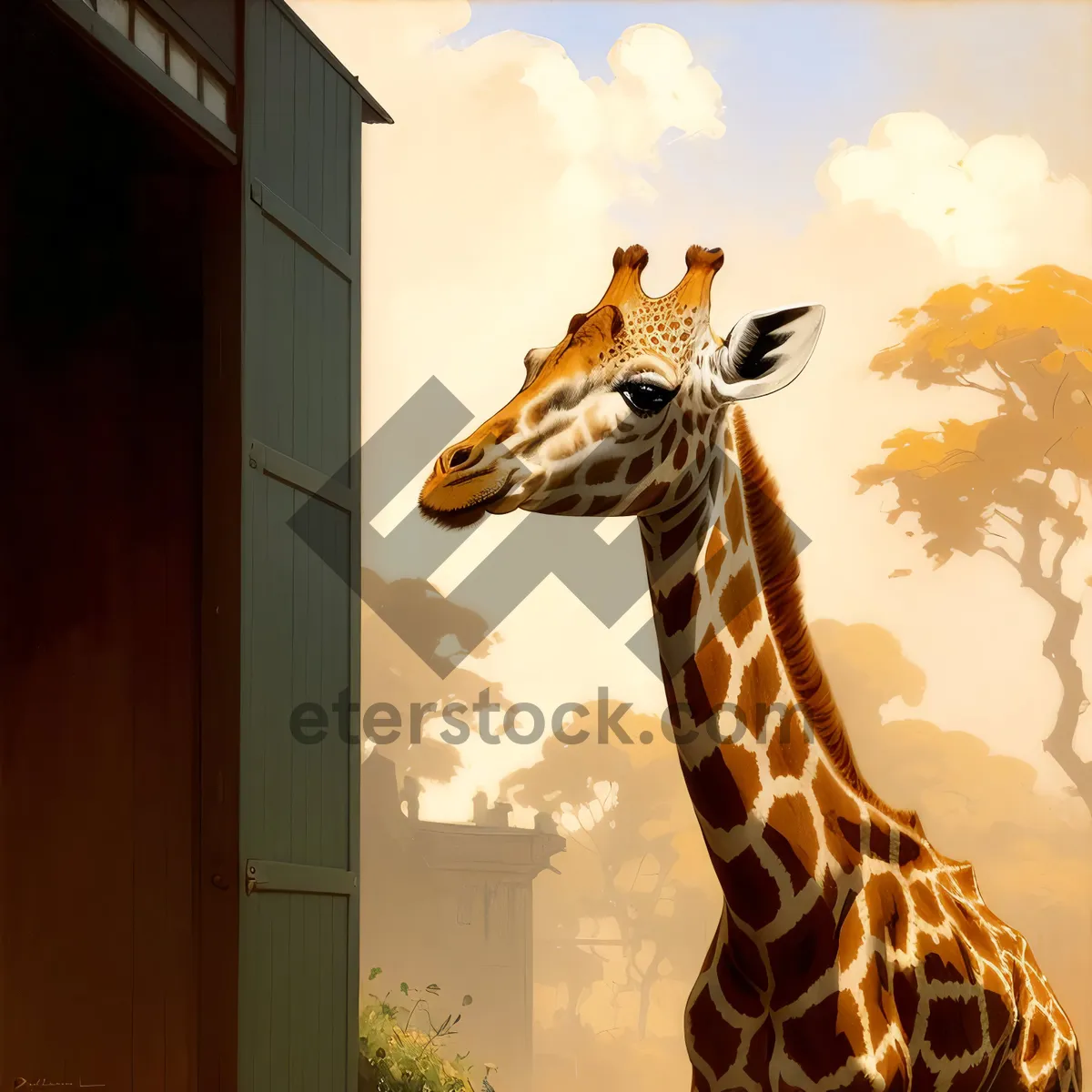 Picture of Majestic African Giraffe in the Wilderness