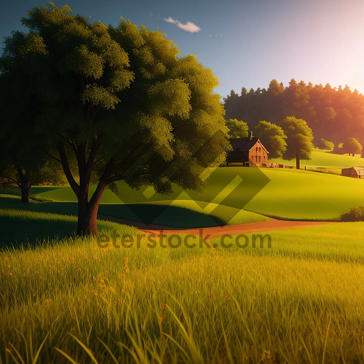 Picture of Sunlit Rapeseed Field Atop Rolling Hills"

"Idyllic Countryside Scenery with Clear Blue Sky"

"Vibrant Wheat Field Under Sunny Summer Skies"

"Lush Green Landscape with Sunny Meadow"

"Golden Rapeseed Fields Against Clear Blue Horizon