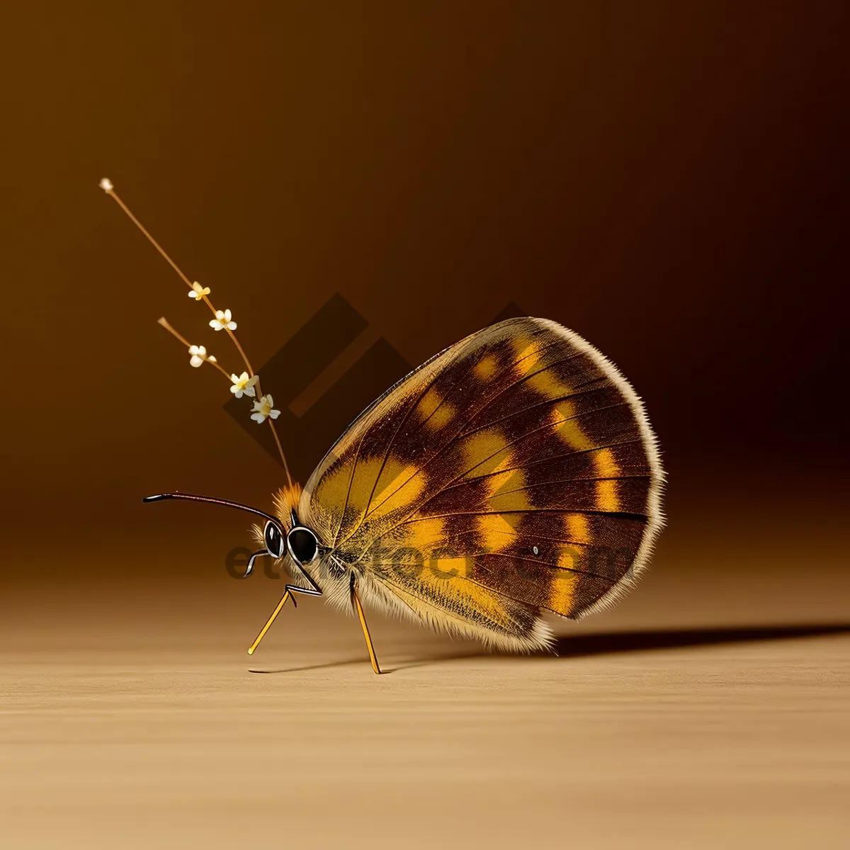 Picture of Colorful Lacewing Butterfly on Pink Blossom