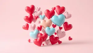 Valentine's Day heart-shaped confetti in pink colors