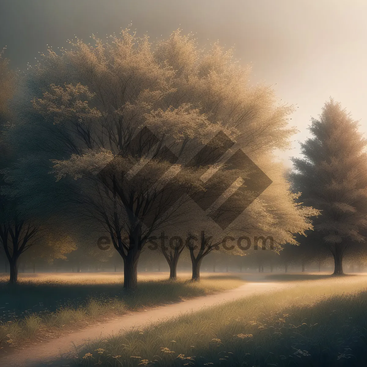 Picture of Snowy Park Bench Under Winter Sunset