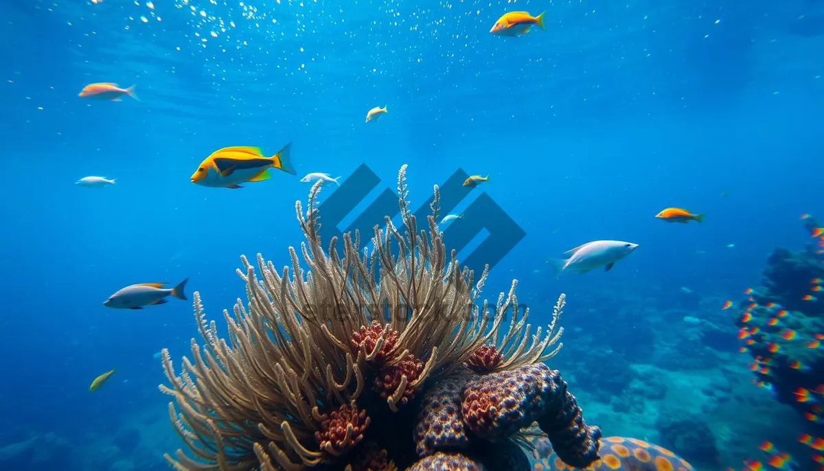 Picture of Colorful tropical fish in vibrant coral reef underwater scene