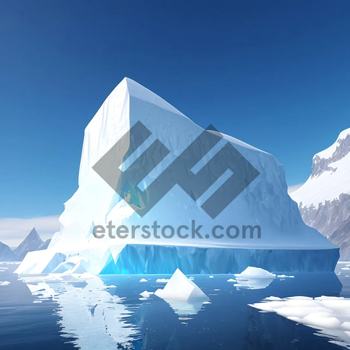 Picture of Frozen Majesty: Arctic Glacier Bathed in Golden Sunlight