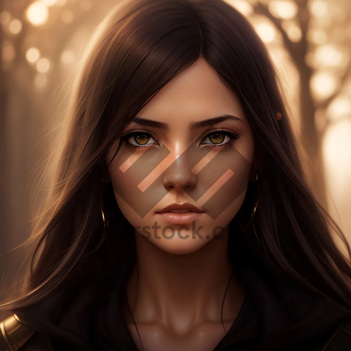 Picture of Stunning brunette model with captivating, alluring gaze