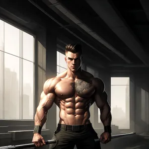 Muscular Athlete Posing: Strong, Fit, and Handsome