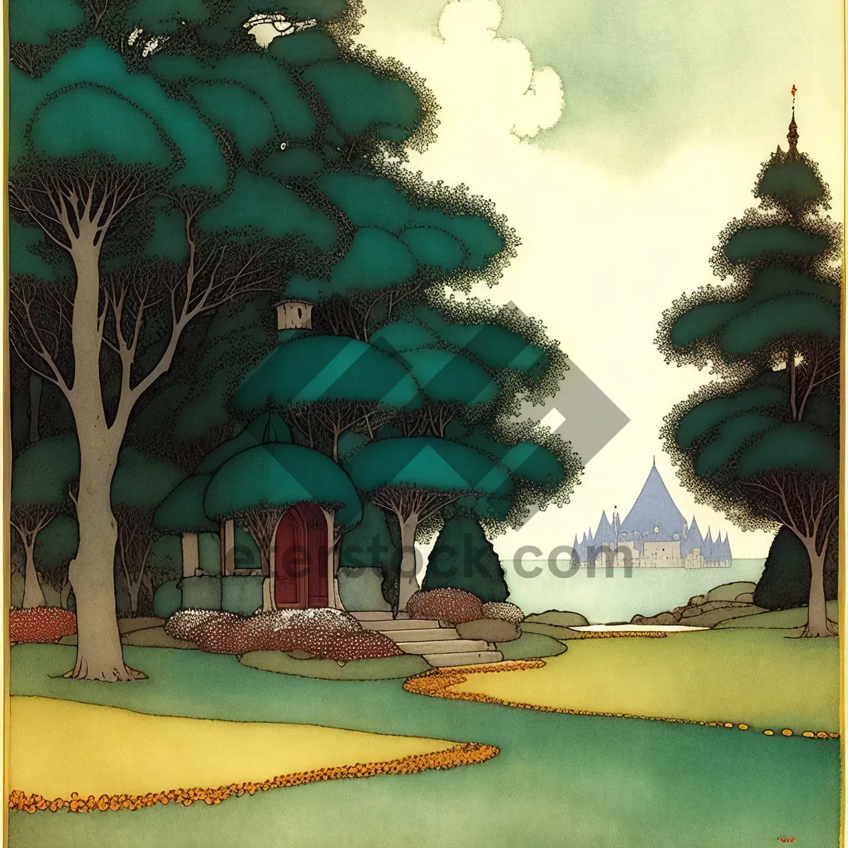 Picture of Golden Cathedral on Tropical Island