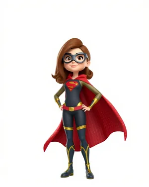 Pretty fashion model in a cheerful cartoon style