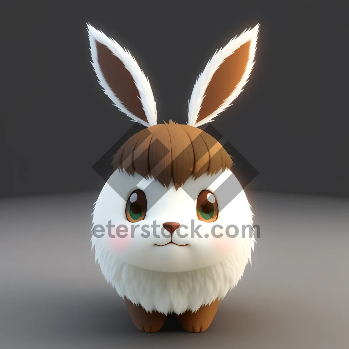 Picture of Cute Cartoon Bunny with Playful Ears
