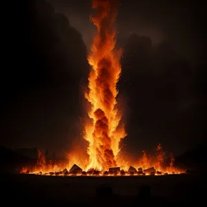 Blazing Inferno: A Fiery Glow of Heat and Danger