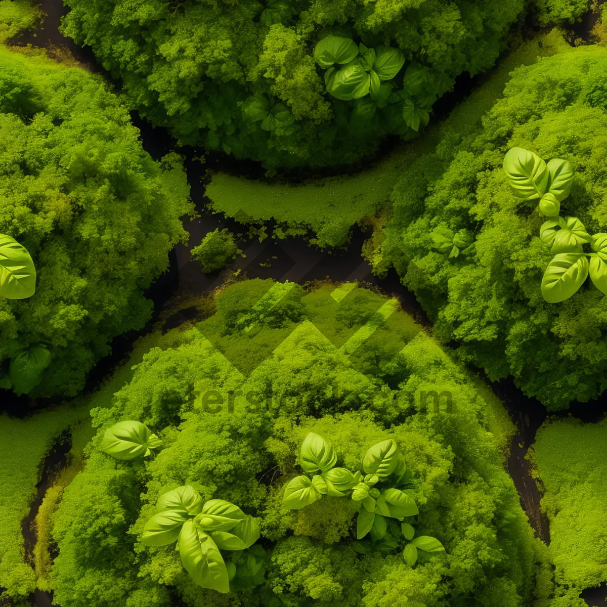 Picture of Fresh Broccoli in Natural Forest Landscape