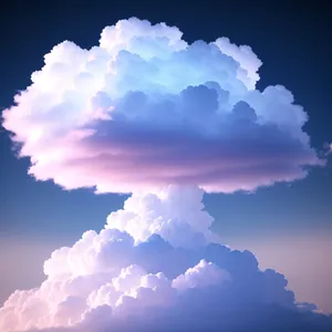 Vibrant Summer Sky with Fluffy Cumulus Clouds