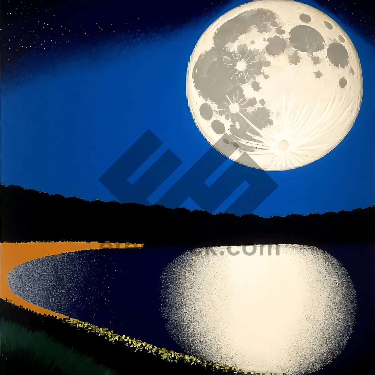 Picture of Night Sky with Illuminated Earth and Stars