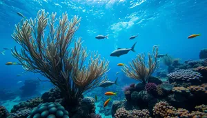 Vibrant Tropical Fish Swimming in Coral Reef Sunlight