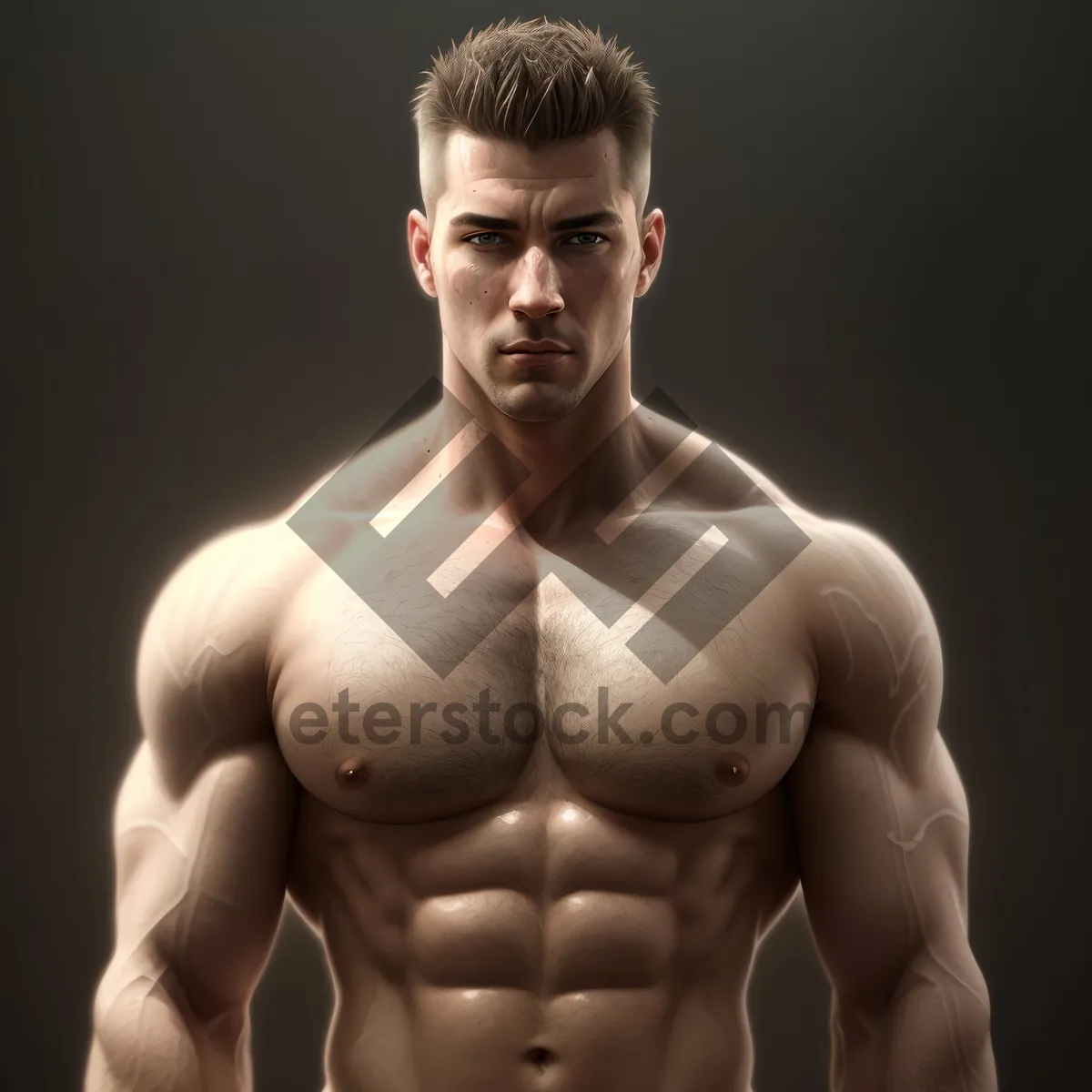 Picture of Muscular Male Fitness Model: Powerful and Attractive