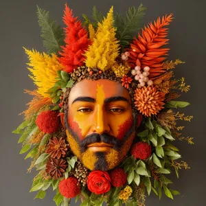 Masked Entertainer in Attractive Carnival Costume