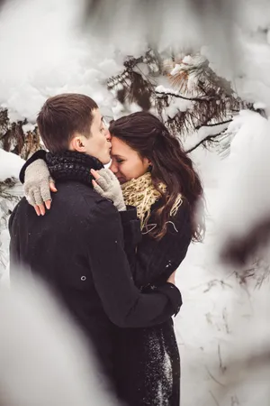 Attractive Smiling Teenager in Winter Snow