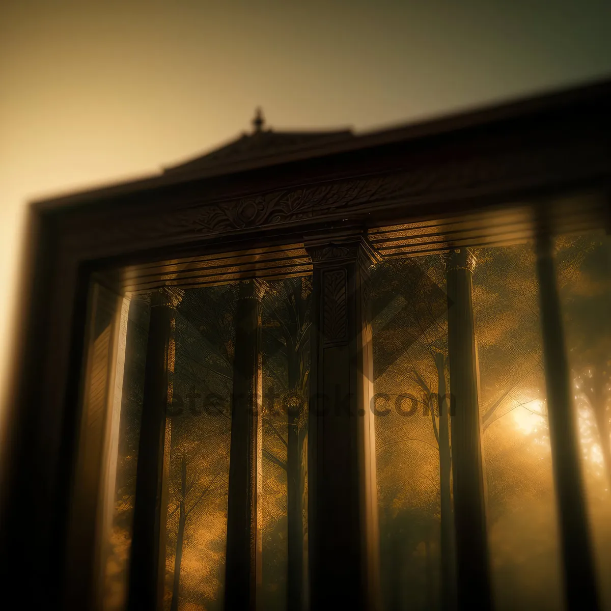 Picture of Old Building with Window and Sky