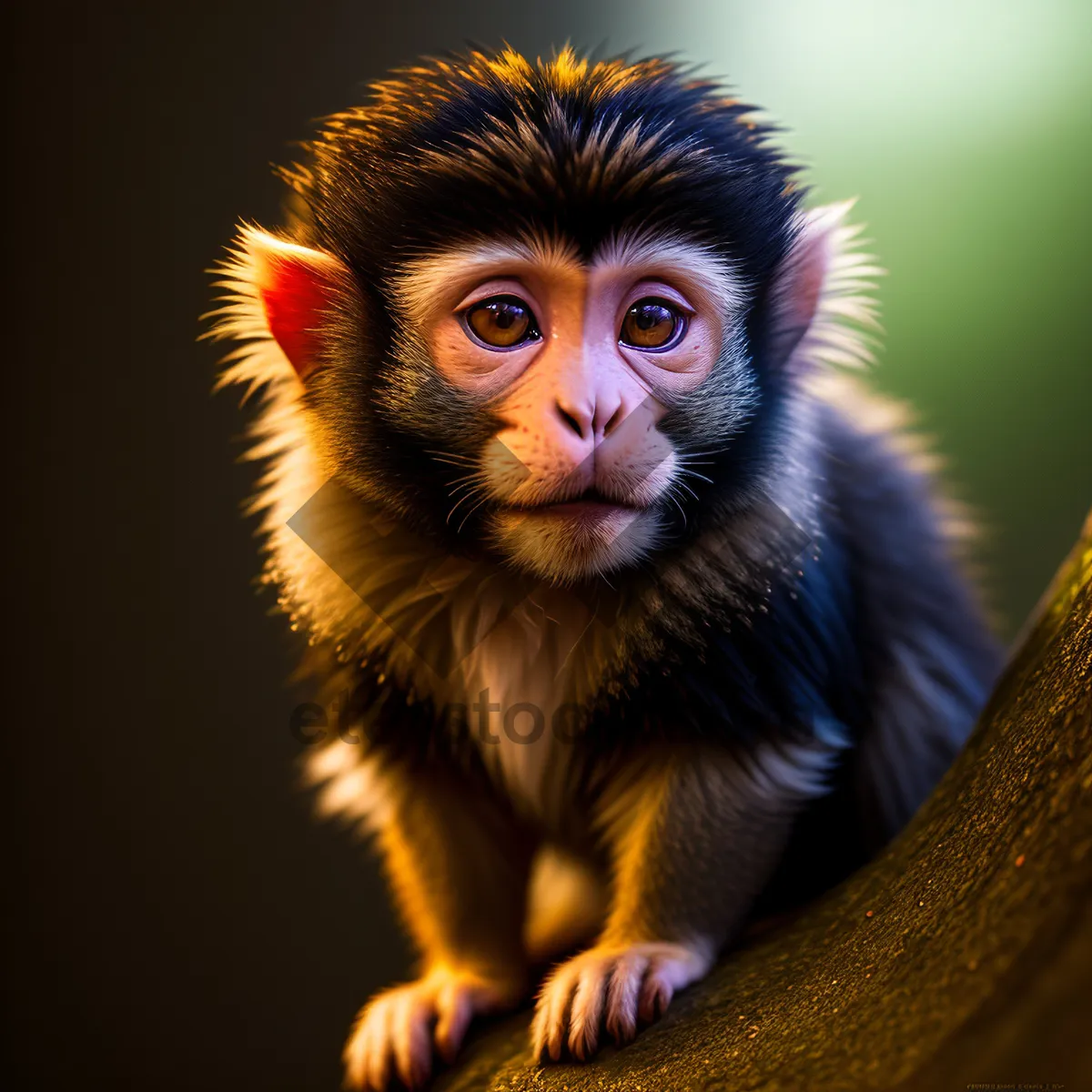 Picture of Adorable baby monkey in the wild.