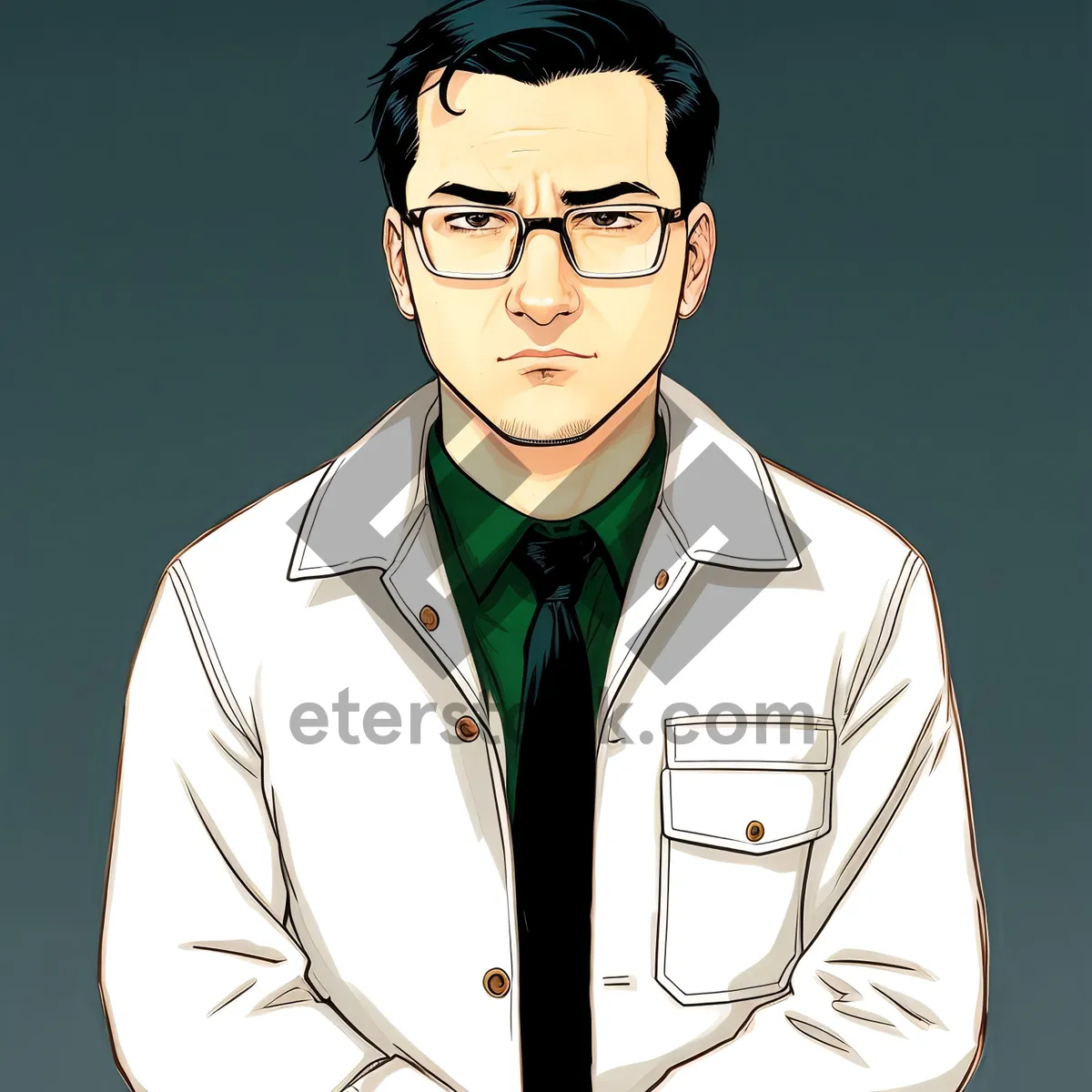 Picture of Friendly Male Doctor with Stethoscope in White Coat