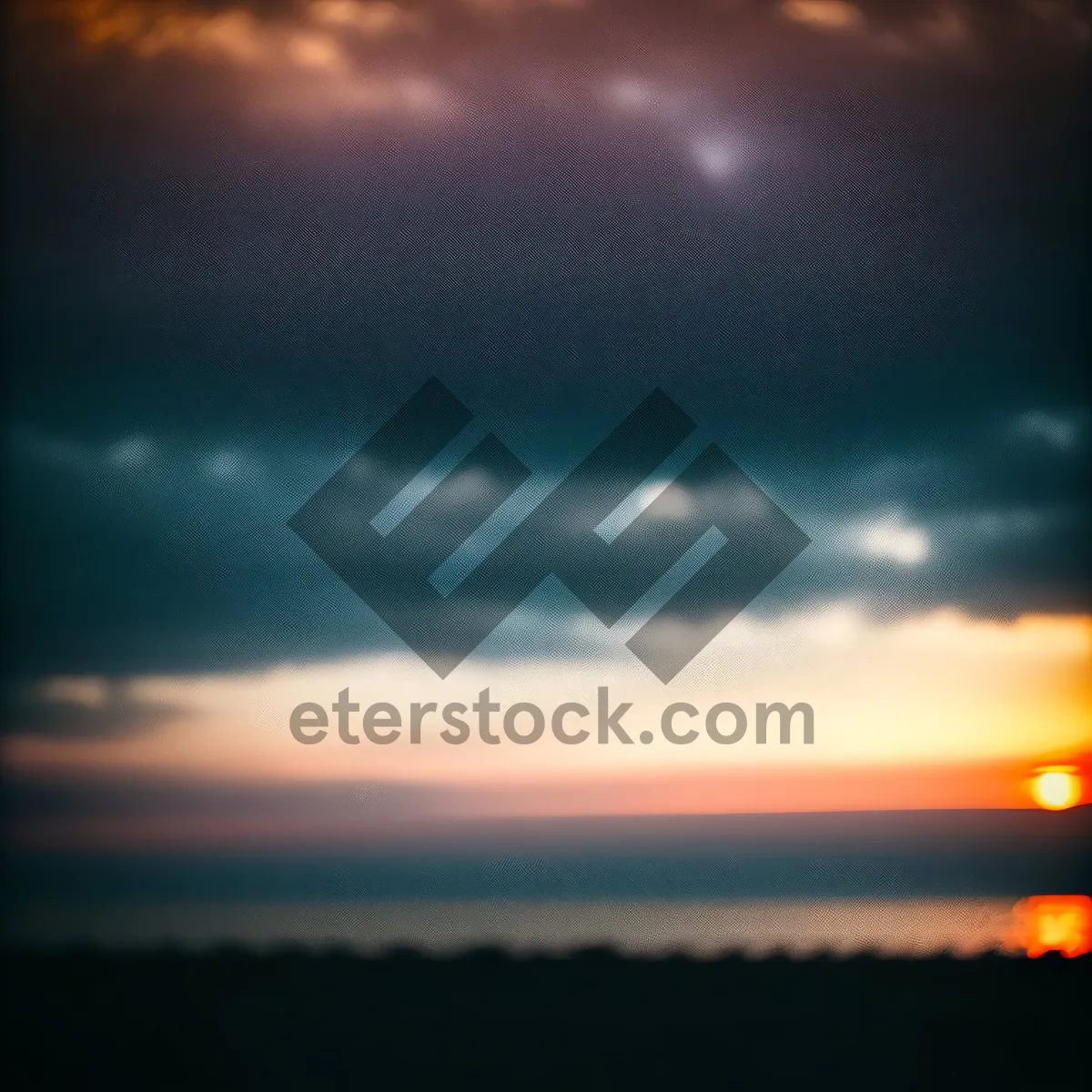 Picture of Dusk Sky with Vibrant Sunset Over Sea