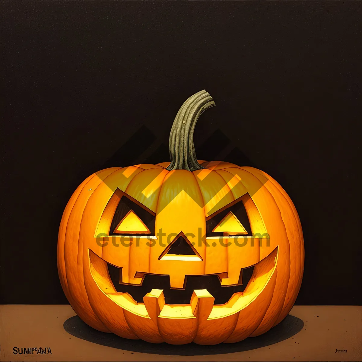 Picture of Spooky Jack-O'-Lantern Pumpkin Lantern Decoration