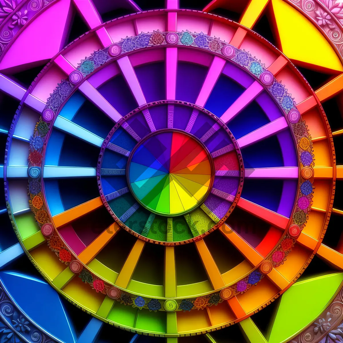 Picture of Colorful Pinwheel Design on Roulette Wheel