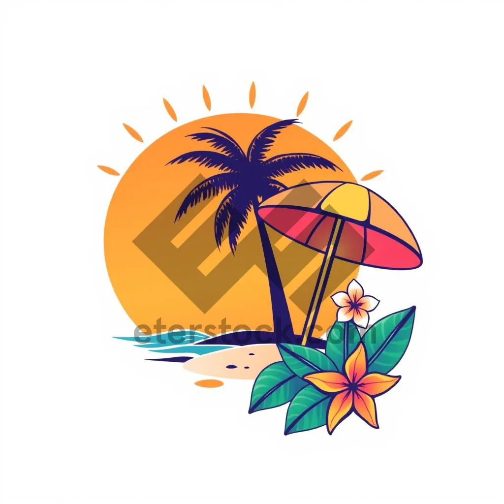Picture of Nature-inspired graphic element with leaf and flower icon