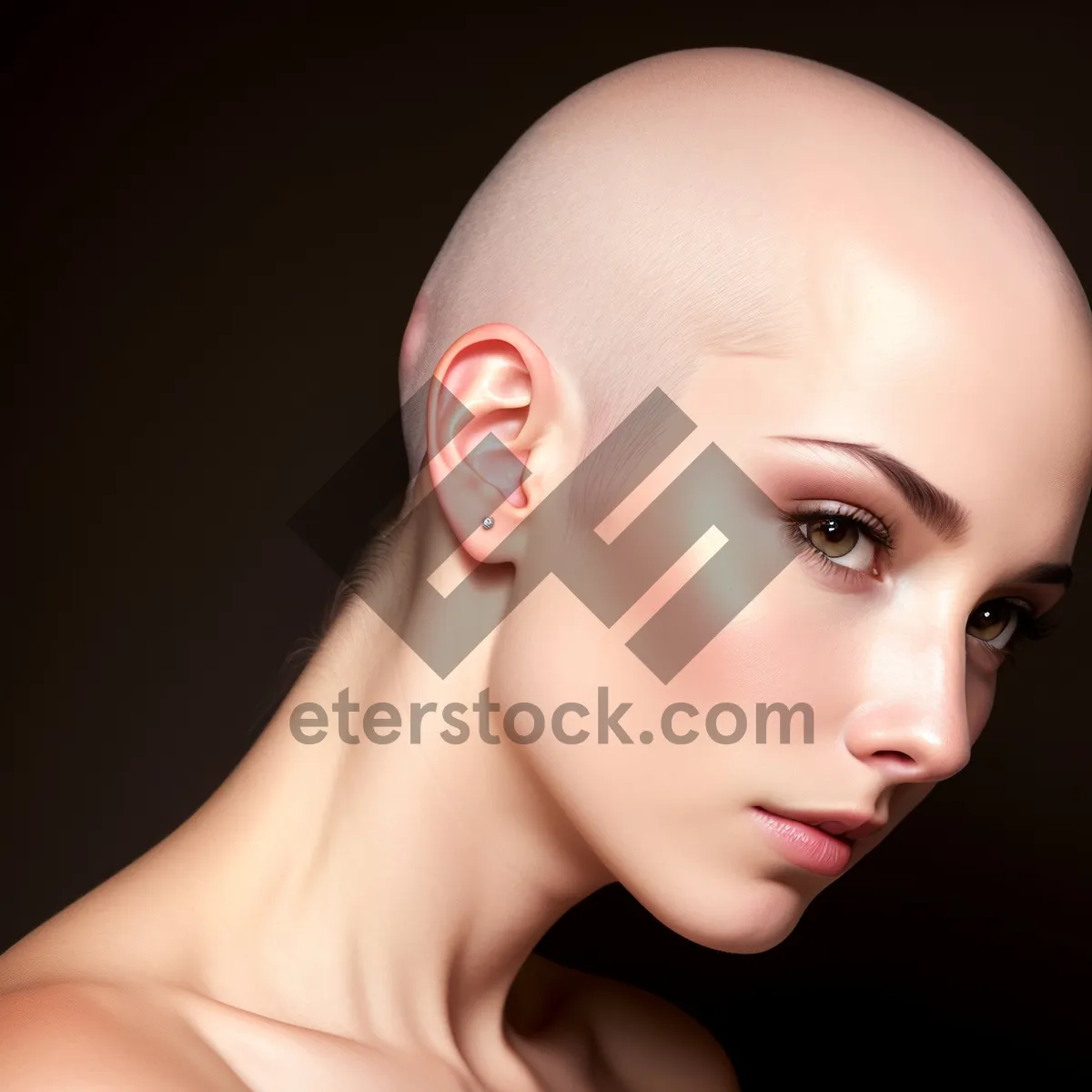 Picture of Beautiful Portrait of Attractive Female Model with Flawless Skin
